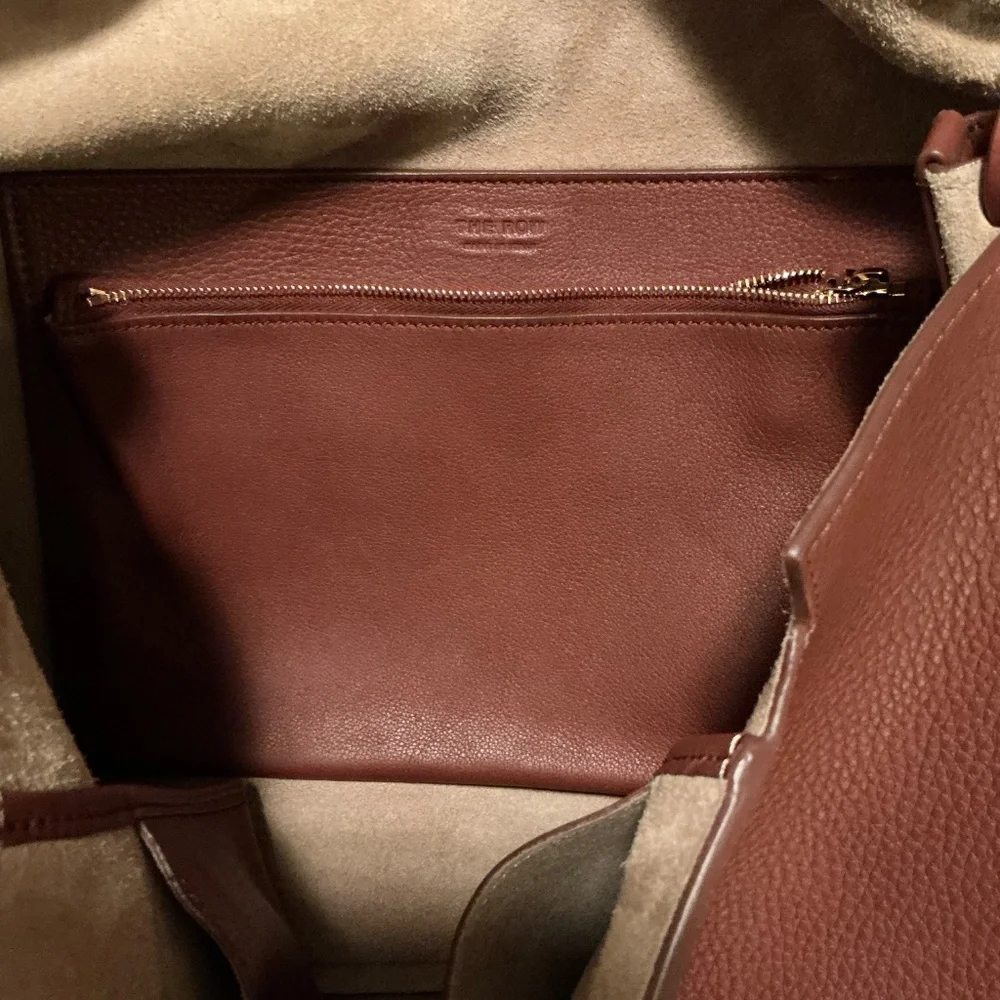 The Row Sidekick Two Fine Grain Brown Shoulder Bag - Picture 8 of 16